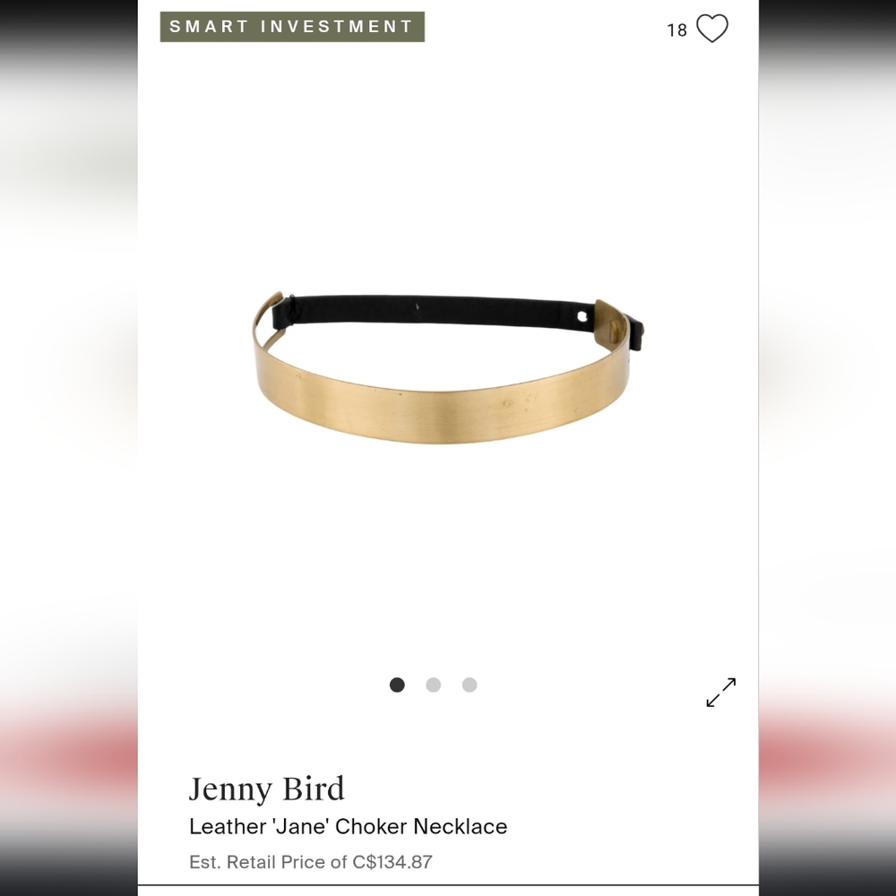 Jenny Bird Gold Leather 'Jane' Choker Necklace
